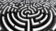 © nditzmedia - Abstract Circular Maze Design In Black And White