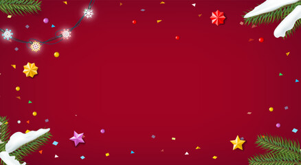 Aufkleber - Winter holidays background with copy space. 3d vector illustration