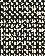 Poster - Stylized black and white pattern featuring abstract tree silhouettes on a cream background.