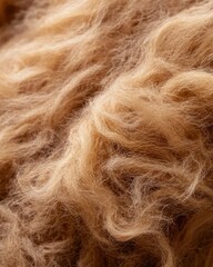 Poster - Close-up of soft, wavy, golden fur creating a warm and inviting texture.