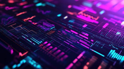 Poster - Colorful abstract digital data visualization with a futuristic vibe.
