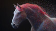 © Qaqas - Horse of the particles. The horse is made up of little circles