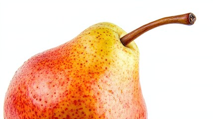 Wall Mural - A single ripe red pear with water droplets