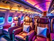 © Arnada - Luxurious First-Class Airplane Seats: Macro Detail of Leather & Overhead Lighting