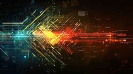 Poster - Abstract Digital Transformation Chart with Arrows and Colors