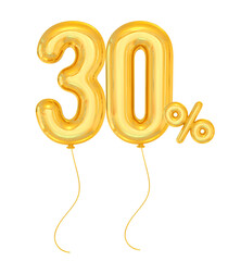 30 Percent Gold Balloon offer in 3d