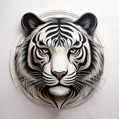 Wall Mural - A streamlined Chinese zodiac Tiger symbol