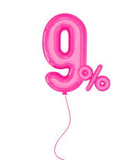 9 Percent Pink Balloon offer in 3d