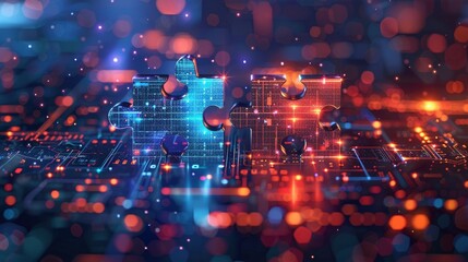 Futuristic tech-inspired abstract background, symbolizing connectivity and interoperability, Digital representation of integration concept	