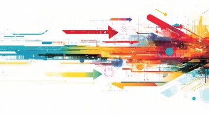 Poster - Dynamic Abstract Digital Chart with Colorful Arrows and Transitions