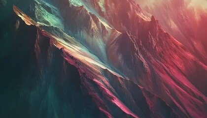 Poster - Bird eye view of the vibrant Landmannalaugar highlands, with colorful rhyolite mountains glowing under soft light, in 4K resolution