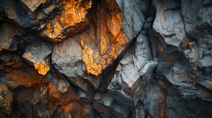Fototapete - Aerial shot of the dramatic rock formations in Bayanzag, with vibrant red cliffs glowing under the soft light of dusk, in 4K resolution