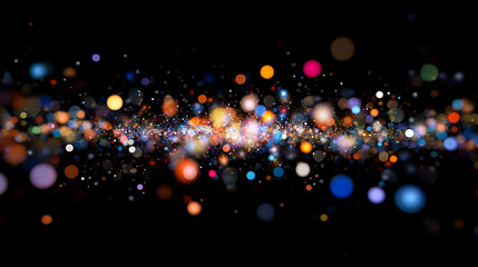 Poster - Romantic sparkle bokeh effect in a dreamy night scene abstract photography vibrant colors soft focus