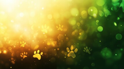 world animal day abstract background. featuring bright greens, yellows, and browns. highlighting ani