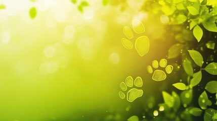 world animal day abstract background. featuring bright greens, yellows, and browns. highlighting ani