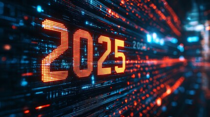 Aufkleber - Two Thousand Twenty Five Digital Year Display