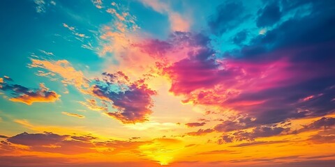 Wall Mural - stunning photo capturing a beautiful colored sunset, showcasing vibrant hues that blend harmoniously