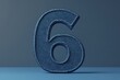 © Phuriphat - A blue number 6 is made out of denim