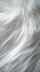 Sticker - Close-up of soft, white fur with flowing texture.