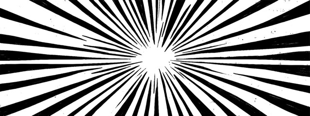 Poster - Radial burst pattern illustrated in vintage woodcut style for artistic design projects