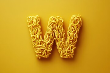 The letter W is made out of noodles