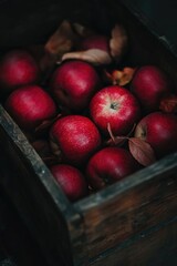 Wall Mural - Wooden Box Full of Red Apples