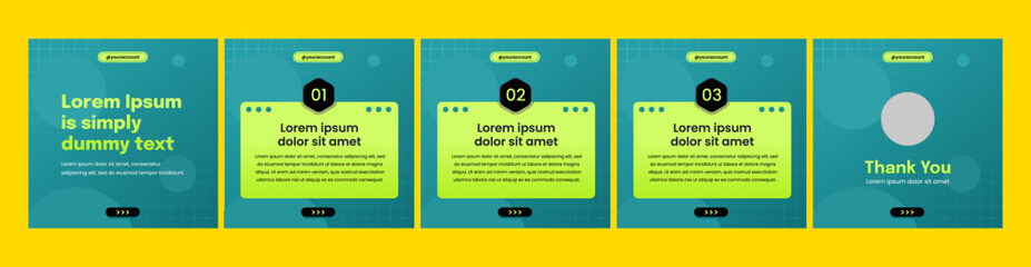 set of modern carousel slide templates for social media posts