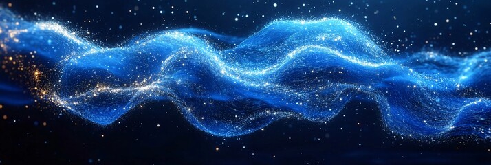 ethereal fluidity: abstract glowing wave pattern