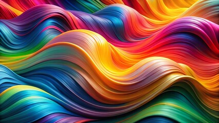 Poster - Abstract Colorful Waves: Dynamic Gradient Flow - Low Light Stock Photo