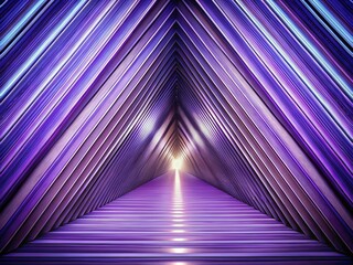 Poster - Abstract Lavender Triangle Tunnel Macro Photography: Layered Lines & Bright White Center