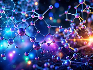 Poster - Abstract Molecular Structures: Night Photography of Genetic Research & Innovation