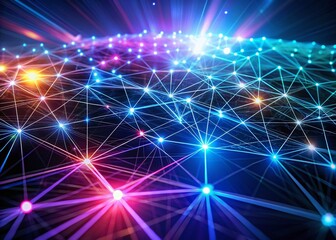 Poster - Abstract Technology Network: Futuristic Digital Connection Background