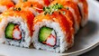 © TGIF - Sushi roll preparation japanese cuisine food photography indoor setting close-up view culinary art