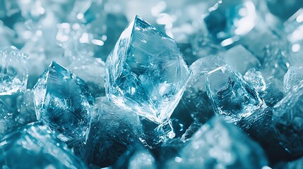 Poster - Sparkling Blue Ice Crystals Glistening Beautifully