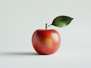 Wall Mural - red apple on a white background