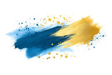 Dynamic blue and gold grunge brush strokes digital art abstract creative design vibrant composition