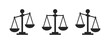 © Daily Beaters Studio - Set of scale icon. Scales of justice flat icon set. Vintage scale in balance and equilibrium. Vector icon of justice scales collection design. Vector illustration