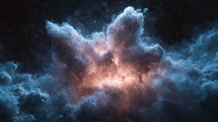Wall Mural - A mesmerizing burst of dust particles exploding into the picture