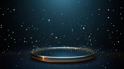 Fototapete - Futuristic blue background with glowing lines and dots, depicting digital connectivity and data transfer in a global network