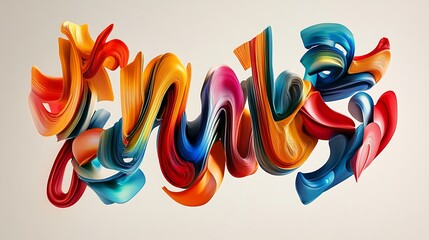 Aufkleber - Digital artwork dynamic colorful swirls with vibrant hues create an energetic abstract composition.