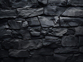 Poster - Dark grey and black slate stone texture background with a smooth surface