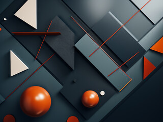 Poster - Abstract composition featuring geometric shapes in a creative layout