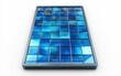 © Svitlana - solar panel with reflective blue cells and a metallic frame, isolated on a bright white background
