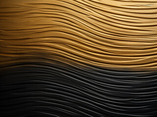 Poster - Horizontal texture of a black gold wall with a glossy golden sheen and dark tones