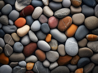 Wall Mural - Stones placed on a canvas with a rough texture for an artistic display