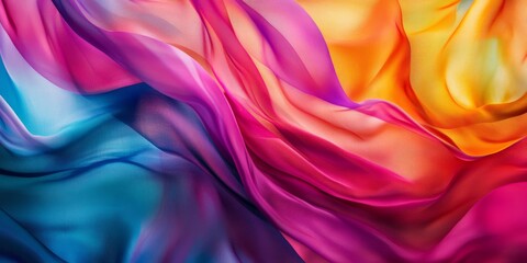 Leinwandbilder - Dynamic abstract backdrop featuring the lively and colorful flow of draped fabric, showcasing movement and energy in a visually striking composition.