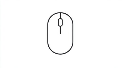 Poster - Minimalist Line Art Design of a Computer Mouse for Digital Use