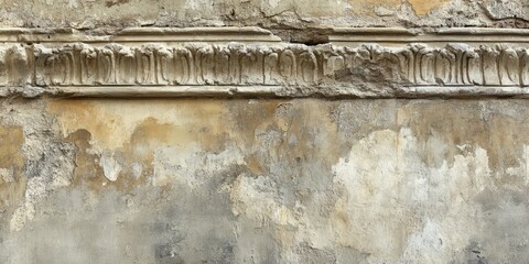 Wall Mural - Weathered wall texture showcasing the rough texture characteristic of ancient architecture. This rough wall texture highlights the timeless beauty and intricate details found in ancient structures.