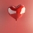 © Sukifli Dakheng - shiny red heart shaped balloon floats against soft background, evoking love