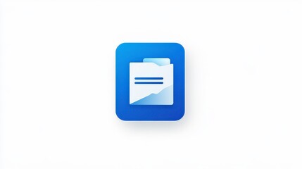 Poster - Modern Folder Icon Graphic on a Clean Background in Blue Shades